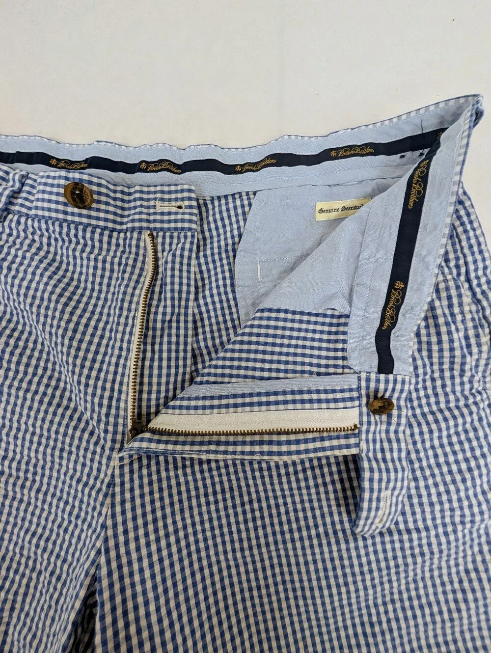 Brooks Brothers Blue Gingham Shorts Size 38